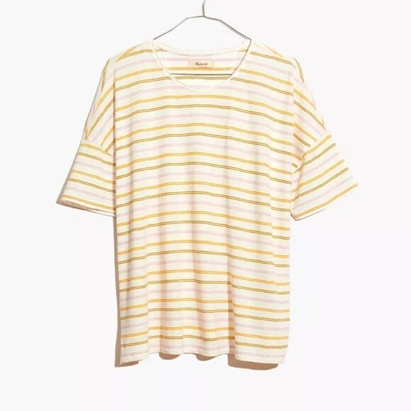 Madewell Tops - MADEWELL
Raw-edged Linen Blend Hangout T-shirt In Lighthouse